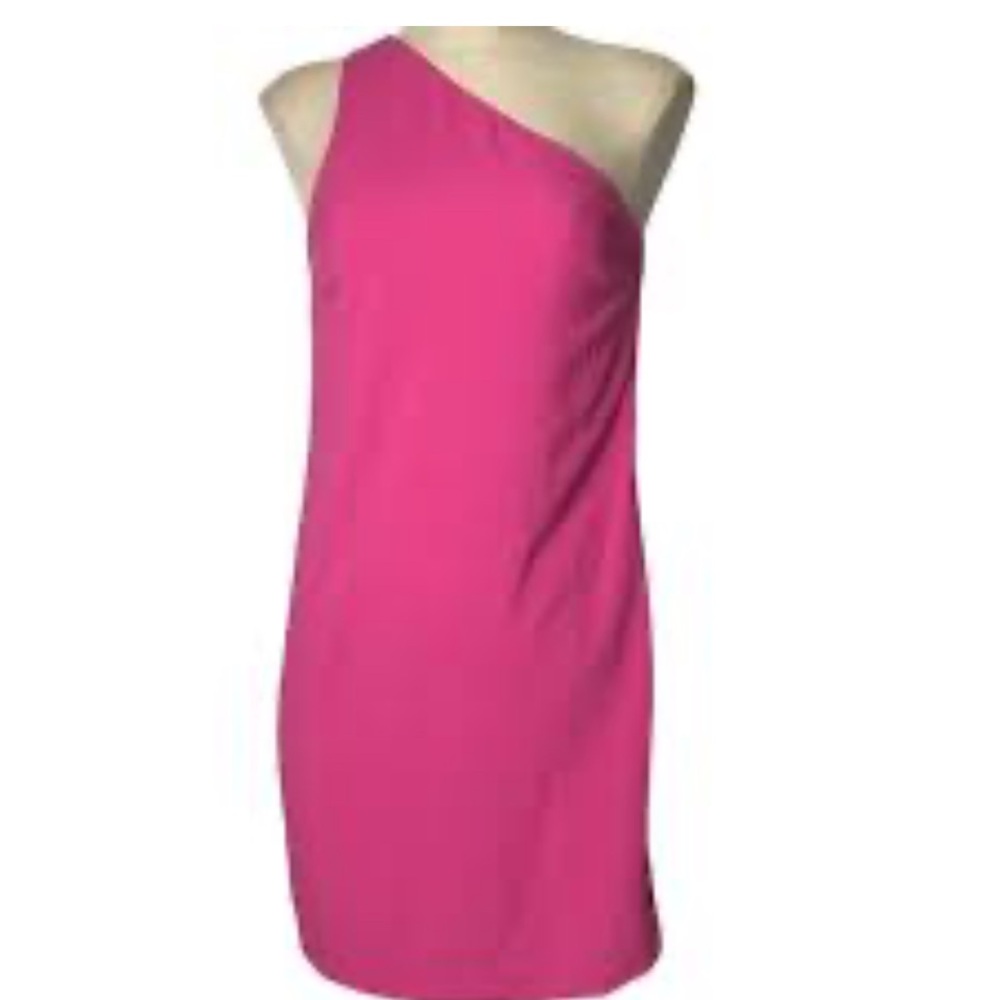 Charles Henry One-Shoulder Lined Sheath Dress S Pink Wedding Party Summer